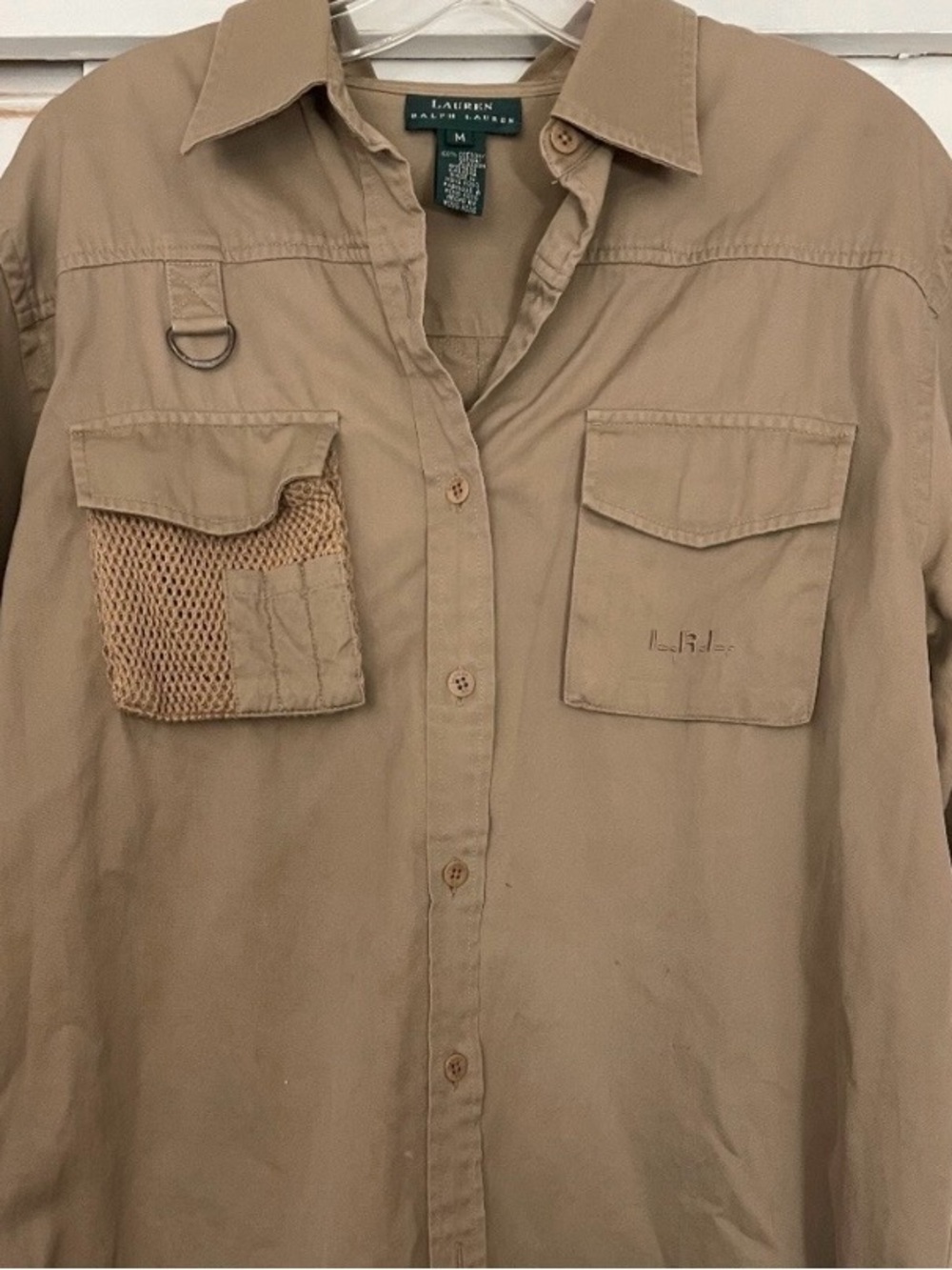 Lauren Ralph Lauren Tan Button-Down Utility Shirt